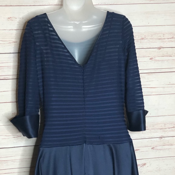 JS Collection Navy Blue Long Formal Gown Size 10 - Picture 6 of 10